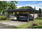 Carport Wendland 630x637 schwarze Blende, nussbaum, 20mm Dachschalung mit EPDM...