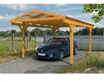 Skan Holz Carport Westerwald 362 x 648 cm eiche hell Holzcarport