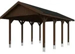 Skan Holz Wallgau - Satteldach Einzelcarport Breite 430 cm Gr. 1 - 430 x 600 cm