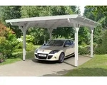 Skan Holz Carport Odenwald 428 x 541cm wei&szlig; Holzcarport