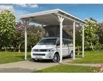 Skan Holz Caravan-Carport Emsland 404x604 cm mit erh&ouml;hter Einfahrt-wei&szlig;...