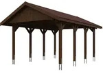 Skan Holz Wallgau - Satteldach Einzelcarport Breite 430 cm Gr. 1 - 430 x 600 cm