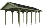 Skan Holz Wallgau - Satteldach Einzelcarport Breite 380 cm Gr. 2 - 380 x 750 cm