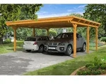 Carport Emsland 613x604cm, eiche hell, 20mm Dachschalung mit EPDM Folie...