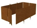 Skan Holz Abstellraum C6 f&uuml;r Carports - Profilschalung-nussbaum