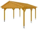 Skan Holz Fichtelberg - Satteldach Einzelcarport Breite 423 cm Gr. 1 - 423 x...