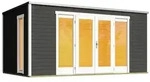 Weka Design Gartenhaus P 285 mit Panorama-Glast&uuml;ren - 28 mm graphitgrau 450 x...