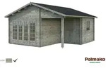 Palmako Gartenhaus Irene 21,9+5,2 m2 - 44 mm Grau tauchimpr&auml;gniert