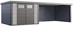 Telluria Metallger&auml;tehaus Classico 3030 mit Lounge Anbau (ca. 450 cm Breite)