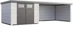 Telluria Metallger&auml;tehaus Classico 3030 mit Lounge Anbau (ca. 450 cm Breite) wei&szlig;