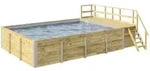 Weka Massivholzpool 595 Gr. 2 - 45 mm - 636 x 400 cm Poolfolie: hellgrau