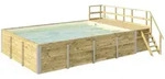 Weka Massivholzpool 595 Gr. 2 - 45 mm - 636 x 400 cm Poolfolie: sand