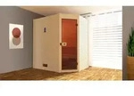Weka Sauna Valida Eck 1 mit Glast&uuml;r/Fenster- Massivholzsauna 38 mm Ganzglast&uuml;r u.