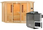 Karibu Multifunktions-Sauna Asta inkl. Infrarotstrahler mit Eckeinstieg 68 mm...