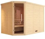 Weka Premium Massivholz-Elementsauna Kemi Eck 2 Ganzglast&uuml;r, Ohne Ofen
