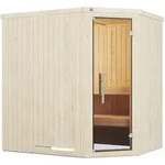 Weka Elementsauna Varberg 1 Trend mit Eckeinstieg & wei&szlig; lasierten Fronten -...