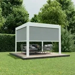 Ximax Seitenmarkise f&uuml;r Lamellendach Pergola Shade 300 cm wei&szlig; / hellgrau Manuell