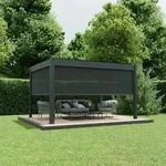 Ximax Seitenmarkise f&uuml;r Lamellendach Pergola Shade 400 cm dunkelgrau / dunkelgrau