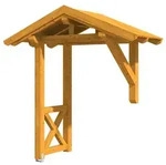 Skan Holz Satteldach Vordach Einzelt&uuml;r Siegeneiche hell Typ 3