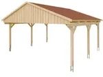 Skan Holz Fichtelberg - Satteldach Doppelcarport Breite 423 cm Gr. 1 - 618 x...