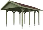 Skan Holz Wallgau - Satteldach Einzelcarport Breite 380 cm Gr. 1 - 380 x 600 cm