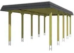 Skan Holz Spreewald - Walmdach Carport Breite 345 cm Gr. 2 - 345 x 741 cm Nut-...