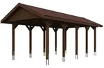 Skan Holz Wallgau - Satteldach Einzelcarport Breite 380 cm Gr. 2 - 380 x 750 cm