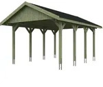 Skan Holz Wallgau - Satteldach Einzelcarport Breite 430 cm Gr. 1 - 430 x 600 cm