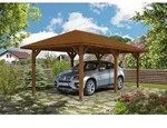 Skan Holz Carport Taunus 374 x 656 cm-nussbaum Holzcarport