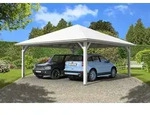 Skan Holz Carport Taunus 634 x 634 cm-wei&szlig; Holzcarport