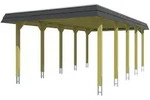 Skan Holz Spreewald - Walmdach Carport Breite 396 cm Gr. 2 - 396 x 741 cm Nut-...