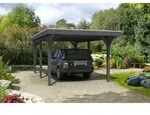 Skan Holz Spessart Einzelcarport Breite 355cm Gr.1 355x604cm nussbaum...