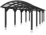Skan Holz Franken Bogendach Einzelcarport Gr.3 376x969cm anthrazit Holzcarport