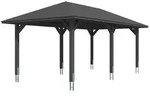 Skan Holz Carport Taunus 374 x 656 cm-anthrazit Holzcarport