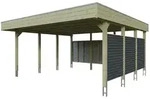 Skan Holz Carport Friesland Hybrid Set 13 557x555 cm inkl. R&uuml;ck- und...