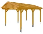 Skan Holz Fichtelberg - Satteldach Einzelcarport Breite 317 cm Gr. 1 - 317 x...