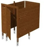 Skan Holz Abstellraum C7 f&uuml;r Carports - Profilschalung-nussbaum