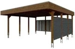 Skan Holz Carport Friesland Hybrid Set 13 557x555 cm inkl. R&uuml;ck- und...