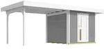 Weka Gartenhaus Designhaus 172 B mit Design-Einzelt&uuml;re und Anbau (295 cm) grau Gr. 1