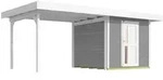 Weka Gartenhaus Designhaus 172 B mit Design-Einzelt&uuml;re und Anbau (295 cm) grau Gr. 2