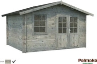 Palmako Gartenhaus Klara 10,4 m2 - 28 mm Grau tauchimpr&auml;gniert