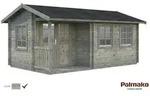 Palmako Gartenhaus Susanna 12,4 m2 - 44 mm Grau tauchimpr&auml;gniert