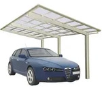 Ximax Carport Linea Typ 110 555,8 x 243,1 cm-Edelstahl-Look