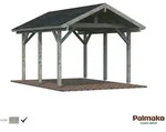 Palmako Carport Robert 11,7 m2 Grau tauchimpr&auml;gniert Holzcarport
