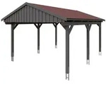 Skan Holz Fichtelberg - Satteldach Einzelcarport Breite 423 cm Gr. 1 - 423 x...