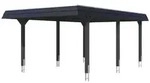 Skan Holz Walmdach Carport 409cm schwarze Blende Gr. 1 anthrazit Holzcarport