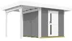 Weka Gartenhaus Designhaus 172 A mit Design-Einzelt&uuml;re und Anbau (147 cm) grau Gr. 2