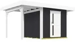 Weka Gartenhaus Designhaus 172 A mit Design-Einzelt&uuml;re und Anbau (147 cm) anthrazit