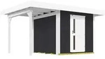 Weka Gartenhaus Designhaus 172 A mit Design-Einzelt&uuml;re und Anbau (147 cm) anthrazit