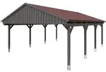 Skan Holz Fichtelberg - Satteldach Doppelcarport Breite 423 cm Gr. 2 - 618 x...